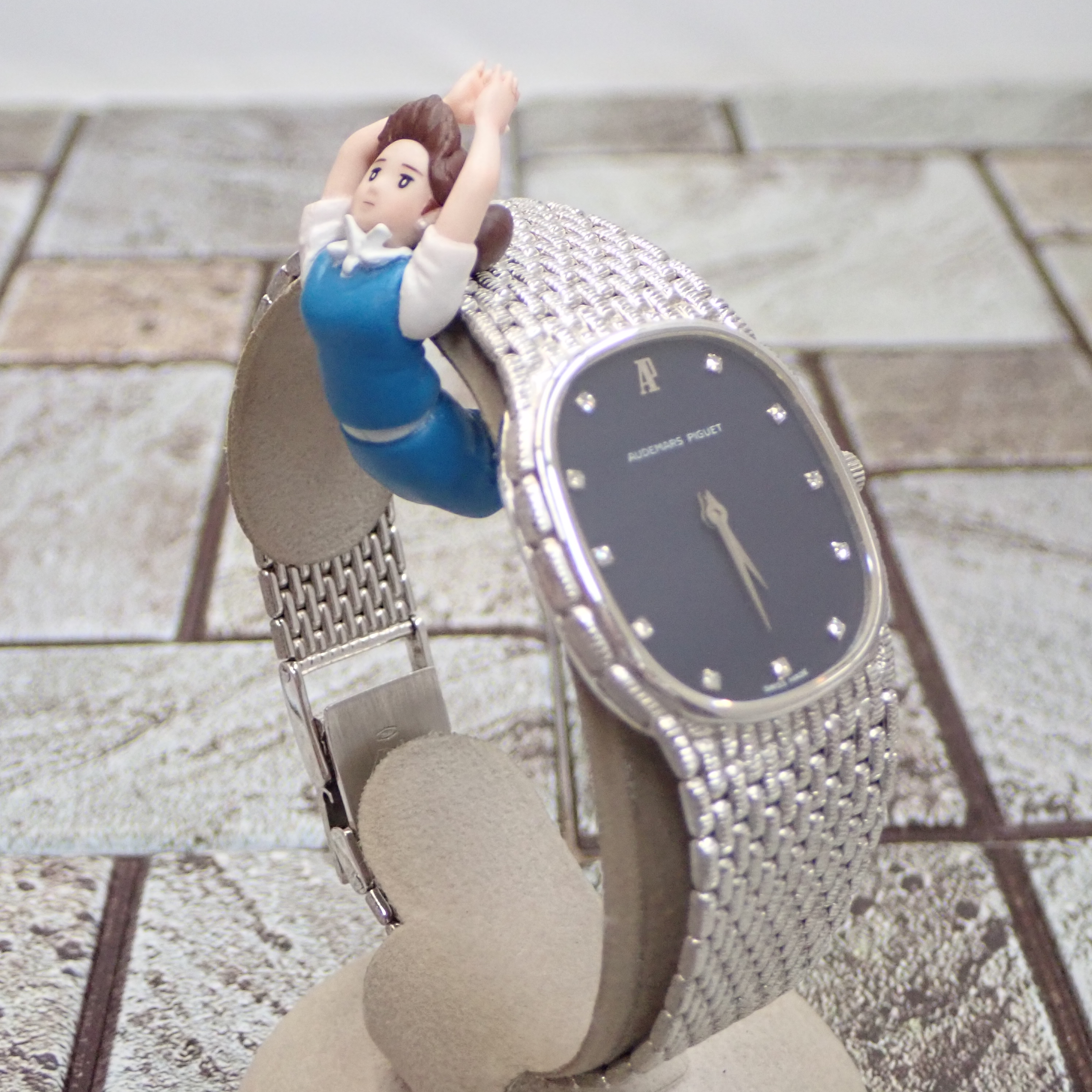 オーデマ・ピゲ 750WG 12P 二針 ダイヤモンド 金無垢 メンズ 腕時計