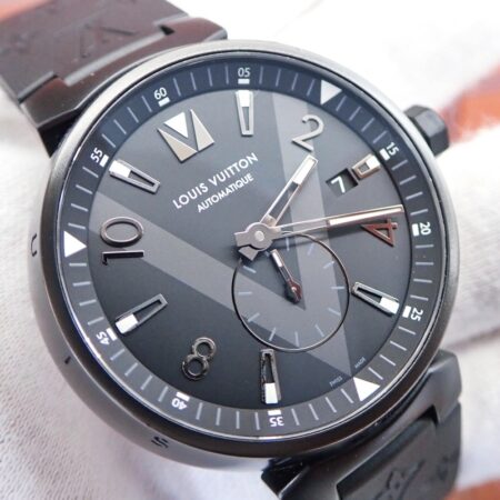 ルイヴィトン タンブール オールブラック Q1D22 自動巻き 41mm メンズ 腕時計