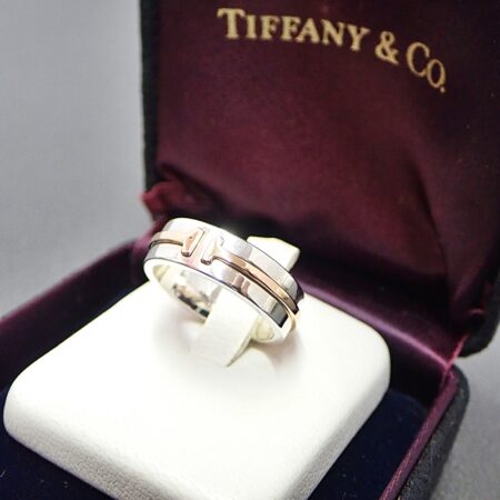 ティファニー T TWOナロー リング コンビ K18ピンクゴールド / SV925