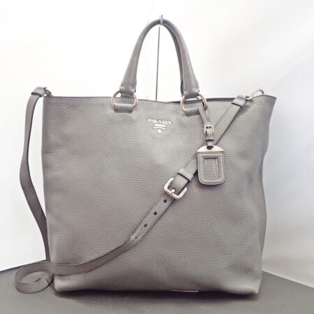 プラダ 1BG865 レザー ヴィッテロ フェニックス 2way トートバッグ グレージュ