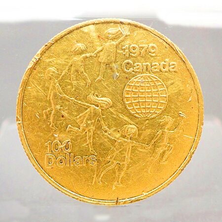K22 1979年 カナダ 国際児童年 100ドル金貨 16.9g